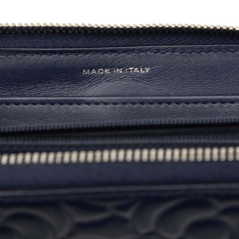 CHANEL Authentic Blue Leather Logo Wallet - Picture 6 of 7